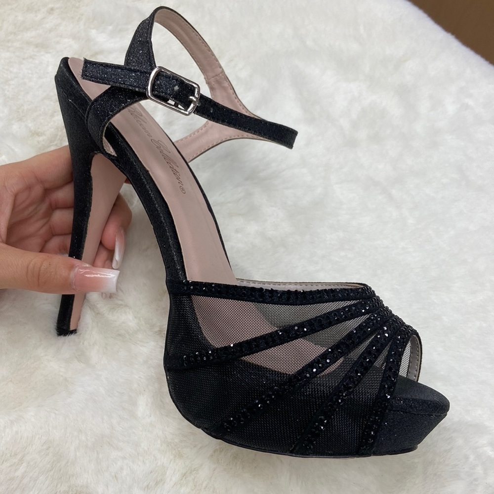 Black Shiny Platform High Heels